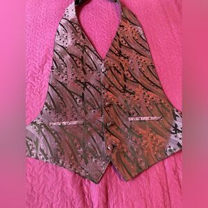 Mens Bracci beautiful black & purple vest  adjustable at neck and back
